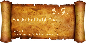 Varju Feliciána névjegykártya